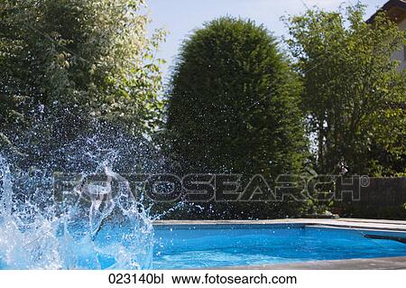 water splashing in swimming pool View Large Photo Image Stock Image - water splashing in swimming pool. Fotosearch