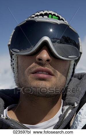 headshot of young man wearing ski goggles View Large Photo Image Stock Image - headshot of young man wearing ski goggles. Fotosearch