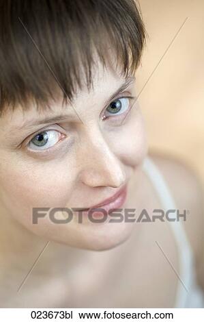 Stock Image - headshot of young woman. Fotosearch