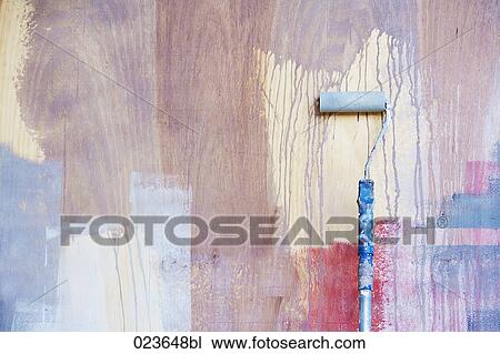 paint roller leaning against wall View Large Photo Image Stock Image - paint roller leaning against wall. Fotosearch