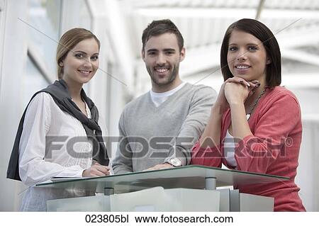 portrait of three business people View Large Photo Image Stock Image - portrait of three business people. Fotosearch