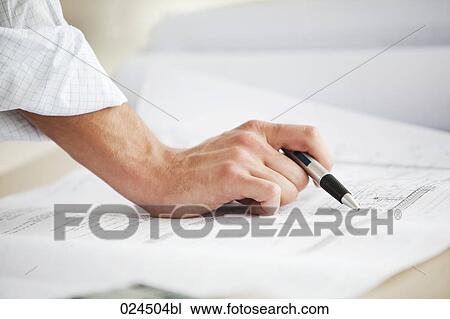 detail of businessman working on blueprint View Large Photo Image Stock Image - detail of businessman working on blueprint. Fotosearch
