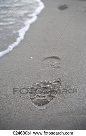 footprint in sand on beach View Large Photo Image Stock Image - footprint in sand on beach. Fotosearch