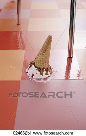 ice cream cone fallen on floor View Large Photo Image Stock Image - ice cream cone fallen on floor. Fotosearch