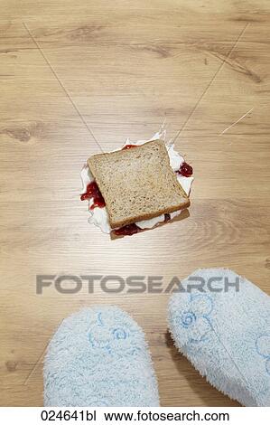 jam sandwich fallen on the floor View Large Photo Image Stock Image - jam sandwich fallen on the floor. Fotosearch
