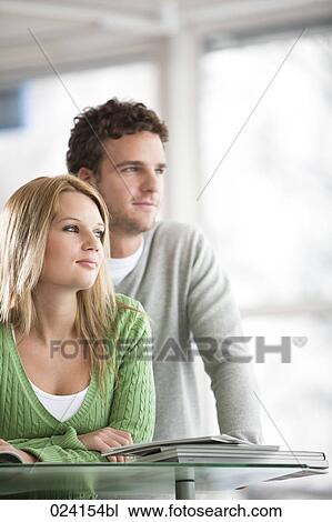 portrait of businesswoman and male colleague View Large Photo Image Stock Image - portrait of businesswoman and male colleague. Fotosearch