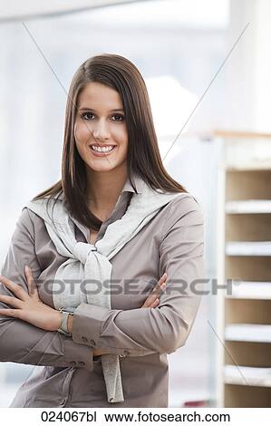 Stock Image - portrait of young businesswoman. Fotosearch