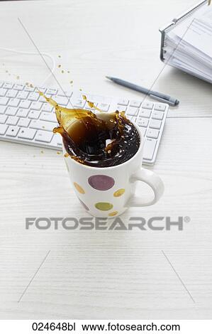 still life of coffee spilling out of cup on desk View Large Photo Image Stock Image - still life of coffee spilling out of cup on desk. Fotosearch