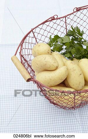 basket filled with potatos and parsley View Large Photo Image Stock Image - basket filled with potatos and parsley. Fotosearch