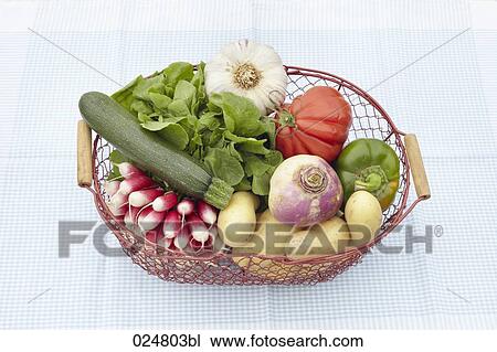 Stock Image - basket full of different vegetables. Fotosearch