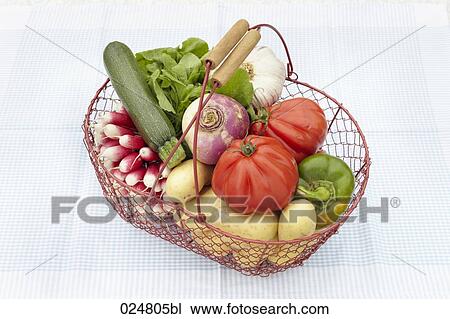 Stock Image - basket full of different vegetables. Fotosearch