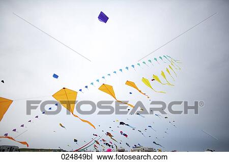 colourful kites flying in the autumn sky View Large Photo Image Stock Image - colourful kites flying in the autumn sky. Fotosearch