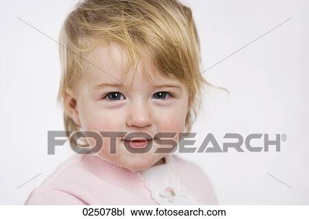 Stock Image - portrait of baby girl. Fotosearch