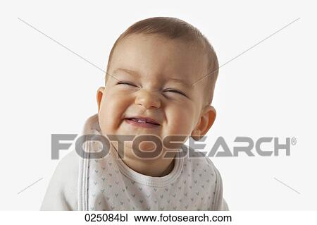 Stock Image - portrait of smiling baby. Fotosearch