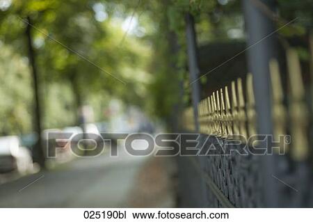 close-up of iron garden fence View Large Photo Image Stock Image - close-up of iron garden fence. Fotosearch
