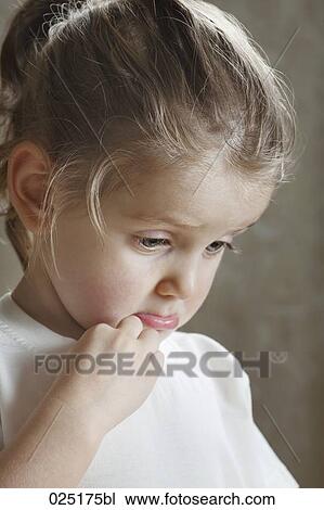 portrait of young girl looking thoughtful View Large Photo Image Stock Image - portrait of young girl looking thoughtful. Fotosearch