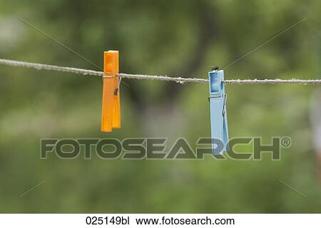 two clothesspins on clothesline View Large Photo Image Stock Image - two clothesspins on clothesline. Fotosearch