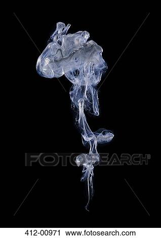 Stock Image - Blue and gray smoke wisp. Fotosearch