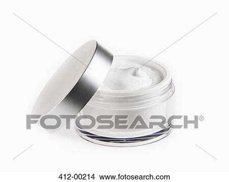 Picture - Close up of moisturizer in jar. Fotosearch