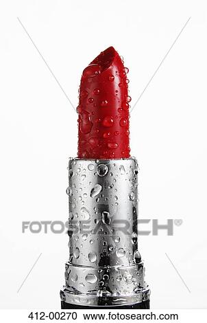 Close up of wet, red lipstick View Large Photo Image Stock Image - Close up of wet, red lipstick. Fotosearch