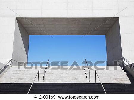 Concrete steps leading to blue sky View Large Photo Image Stock Photo - Concrete steps leading to blue sky. Fotosearch