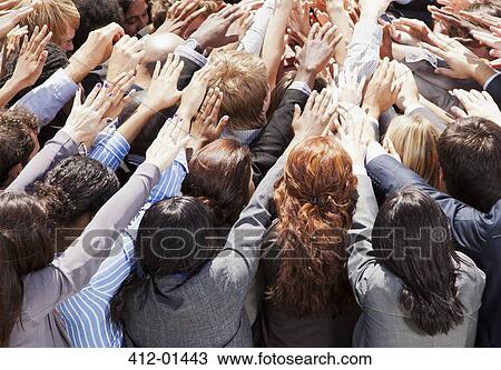 Crowd of business people reaching View Large Photo Image Stock Image - Crowd of business people reaching. Fotosearch