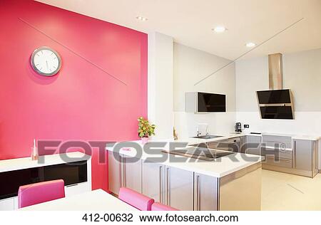 Luxury modern kitchen and dining room View Large Photo Image Stock Image - Luxury modern kitchen and dining room. Fotosearch