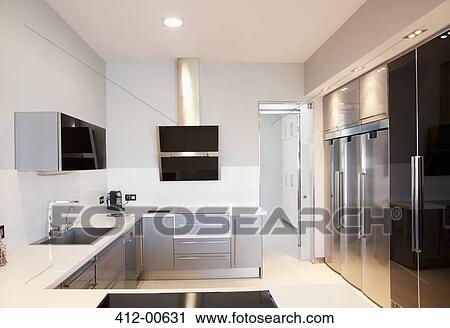 Luxury modern kitchen View Large Photo Image Stock Image - Luxury modern kitchen. Fotosearch
