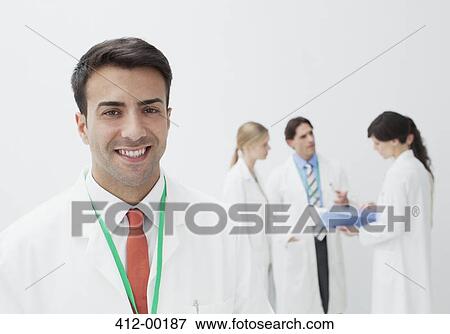 Stock Photo - Portrait of serious doctor. Fotosearch