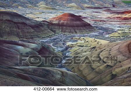 View of Painted Hills in Oregon View Large Photo Image Picture - View of Painted Hills in Oregon. Fotosearch