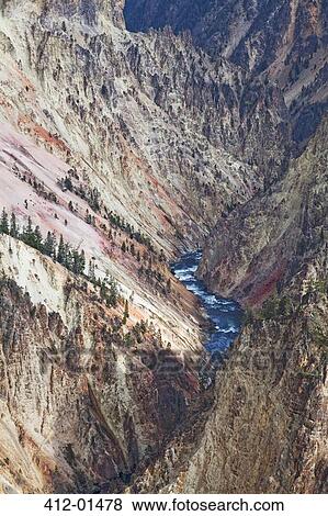 Aerial view of river in rocky canyon View Large Photo Image Stock Photo - Aerial view of river in rocky canyon. Fotosearch