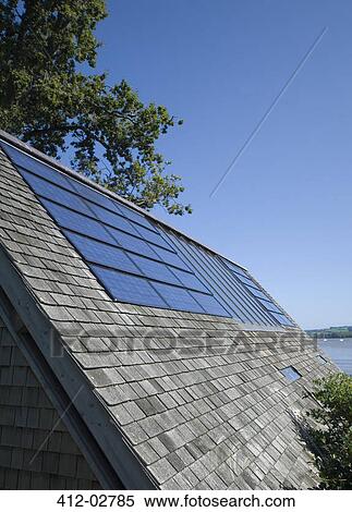 Close up of solar panels in roof View Large Photo Image Stock Photography - Close up of solar panels in roof. Fotosearch