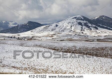Mountains in snowy landscape View Large Photo Image Stock Image - Mountains in snowy landscape. Fotosearch