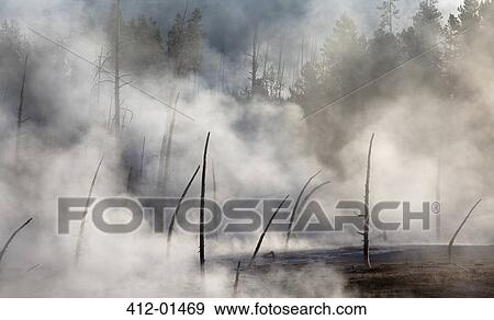 Steam rising from hot spring View Large Photo Image Stock Photo - Steam rising from hot spring. Fotosearch