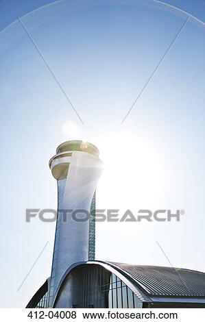 Air traffic control tower and blue sky View Large Photo Image Stock Photo - Air traffic control tower and blue sky. Fotosearch