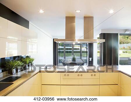 Counters and stove in modern kitchen View Large Photo Image Stock Photograph - Counters and stove in modern kitchen. Fotosearch
