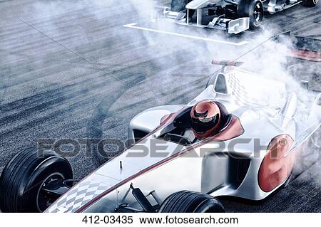 Race cars driving on track View Large Photo Image Stock Photography - Race cars driving on track. Fotosearch