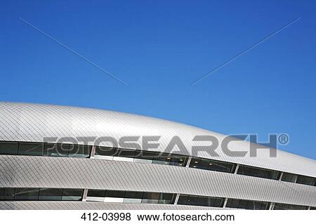 Roof of modern building and blue sky View Large Photo Image Stock Photo - Roof of modern building and blue sky. Fotosearch
