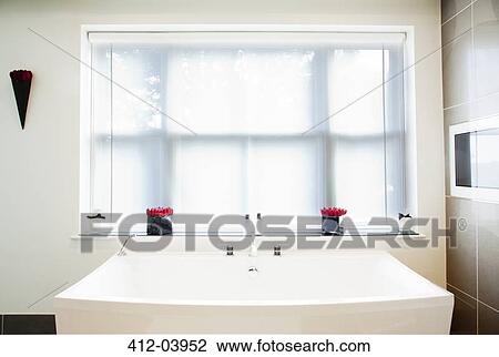 Sink and window in modern bathroom View Large Photo Image Stock Image - Sink and window in modern bathroom. Fotosearch