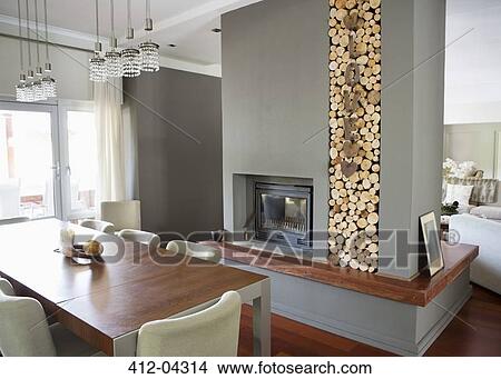 Fireplace in modern house View Large Photo Image Picture - Fireplace in modern house. Fotosearch