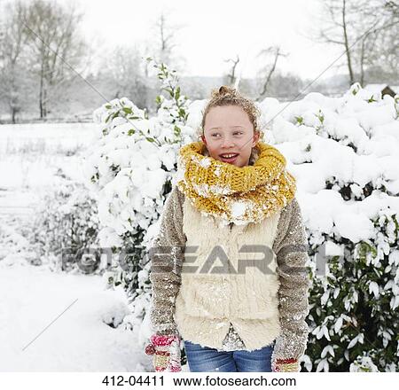 Girl smiling in snow View Large Photo Image Stock Image - Girl smiling in snow. Fotosearch