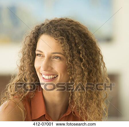 Close up of woman's smiling face View Large Photo Image Stock Image - Close up of woman's smiling face. Fotosearch