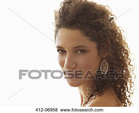 Stock Photo - Close up of woman's smiling face. Fotosearch