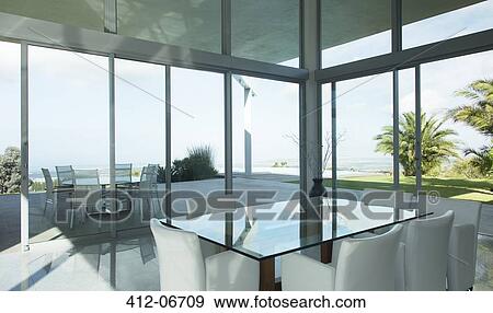 Glass table and chairs in modern office View Large Photo Image Stock Photo - Glass table and chairs in modern office. Fotosearch