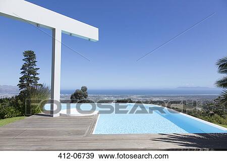 Infinity pool overlooking hillside View Large Photo Image Stock Photo - Infinity pool overlooking hillside. Fotosearch