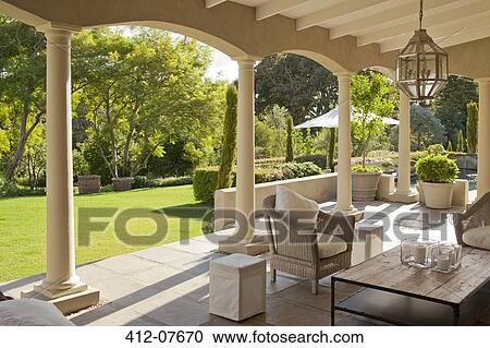 Luxury patio and garden View Large Photo Image Stock Image - Luxury patio and garden. Fotosearch