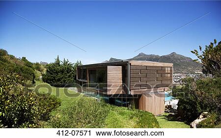 Modern house View Large Photo Image Stock Image - Modern house. Fotosearch