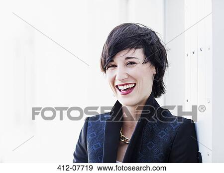 Portrait of enthusiastic woman View Large Photo Image Stock Photo - Portrait of enthusiastic woman. Fotosearch