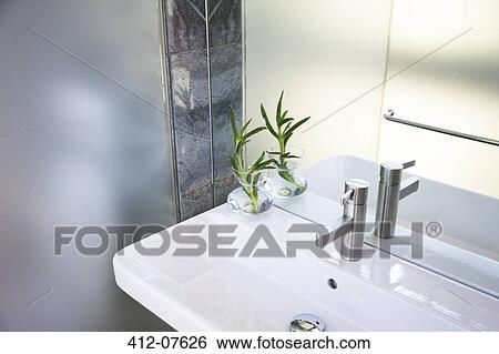 Stock Photograph - Sink in modern bathroom. Fotosearch