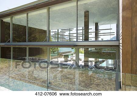 Windows of modern house View Large Photo Image Stock Photograph - Windows of modern house. Fotosearch